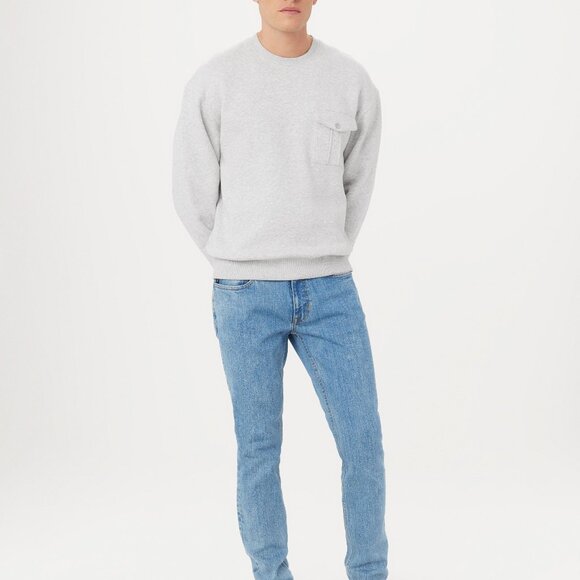 Frank And Oak The Utility Fleece Sweatshirt in Light Grey Size SS